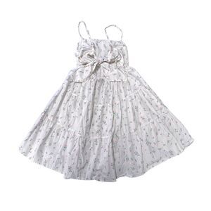 Wild Fable Women's XS White Floral Mini Dress Tiered Spaghetti Strap Tie Front